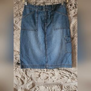 French Cuff Classic Blue Midi Skirt